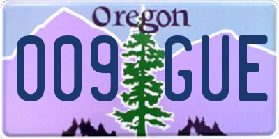 OR license plate 009GUE