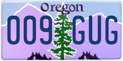 OR license plate 009GUG