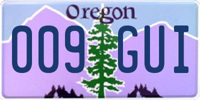 OR license plate 009GUI