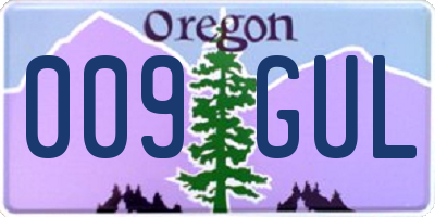 OR license plate 009GUL