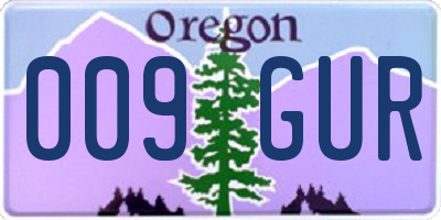 OR license plate 009GUR