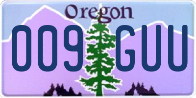 OR license plate 009GUU
