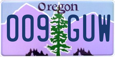 OR license plate 009GUW