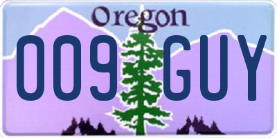 OR license plate 009GUY