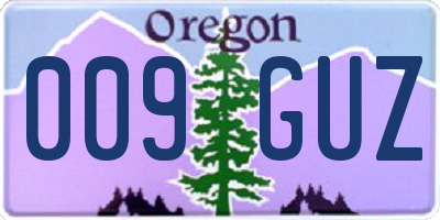 OR license plate 009GUZ