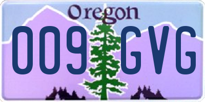 OR license plate 009GVG