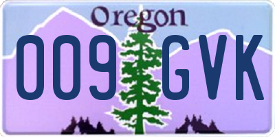 OR license plate 009GVK