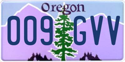 OR license plate 009GVV