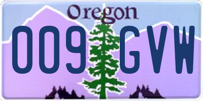 OR license plate 009GVW