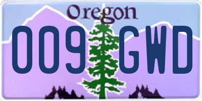 OR license plate 009GWD