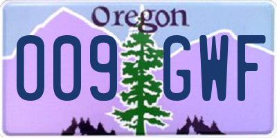 OR license plate 009GWF