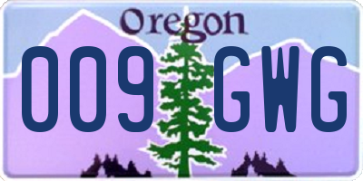 OR license plate 009GWG