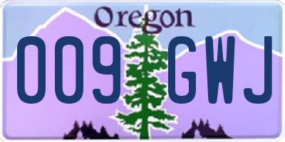 OR license plate 009GWJ