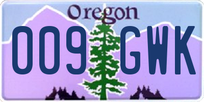 OR license plate 009GWK