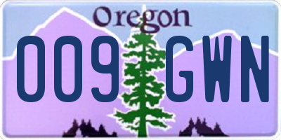 OR license plate 009GWN