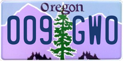 OR license plate 009GWO