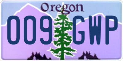 OR license plate 009GWP