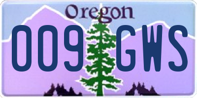 OR license plate 009GWS