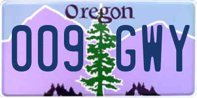 OR license plate 009GWY
