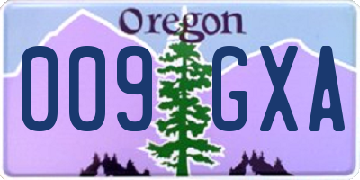 OR license plate 009GXA