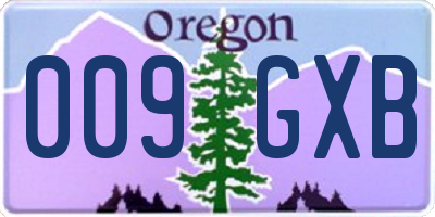 OR license plate 009GXB