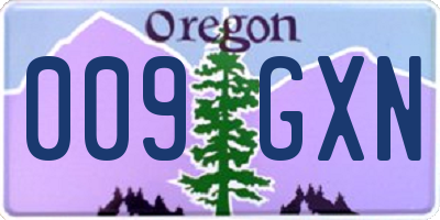 OR license plate 009GXN