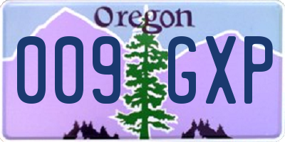 OR license plate 009GXP