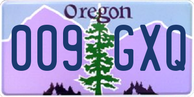 OR license plate 009GXQ