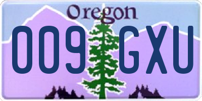 OR license plate 009GXU
