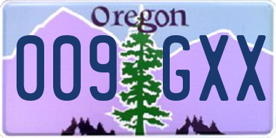 OR license plate 009GXX