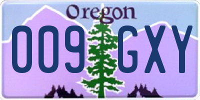 OR license plate 009GXY