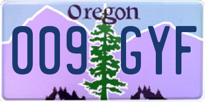 OR license plate 009GYF