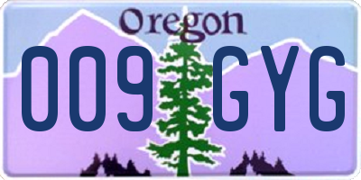 OR license plate 009GYG