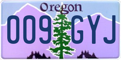 OR license plate 009GYJ