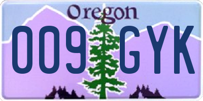 OR license plate 009GYK