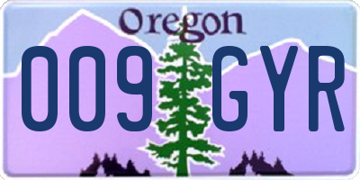 OR license plate 009GYR