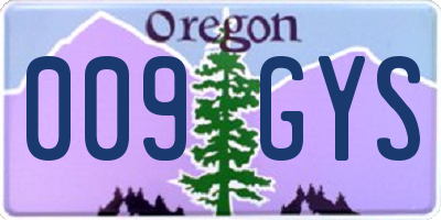 OR license plate 009GYS