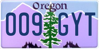 OR license plate 009GYT