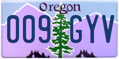 OR license plate 009GYV