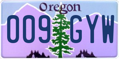 OR license plate 009GYW