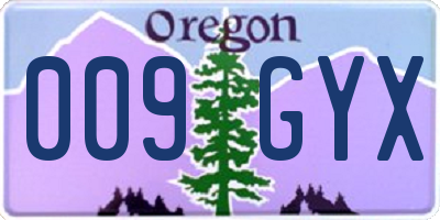 OR license plate 009GYX