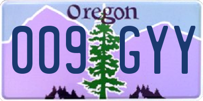 OR license plate 009GYY