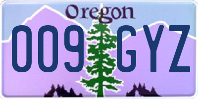 OR license plate 009GYZ