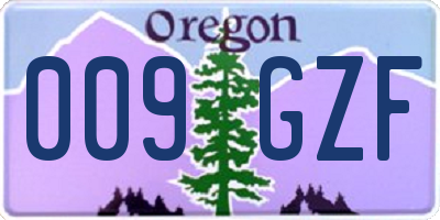 OR license plate 009GZF