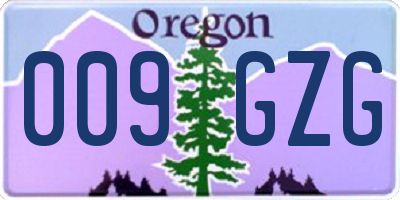 OR license plate 009GZG