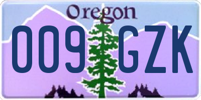 OR license plate 009GZK