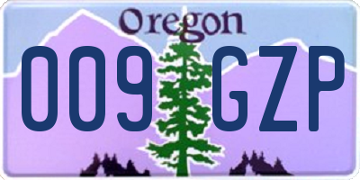 OR license plate 009GZP