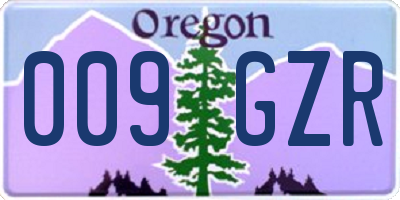 OR license plate 009GZR