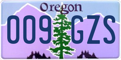 OR license plate 009GZS