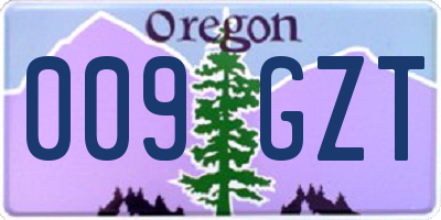 OR license plate 009GZT